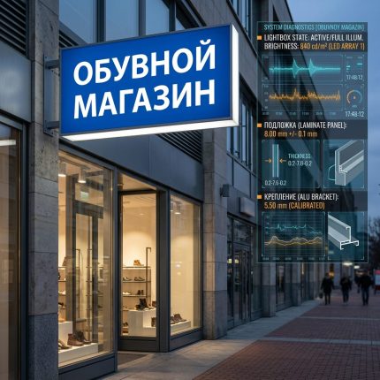 Световой короб (лайтбокс) для обувного магазина