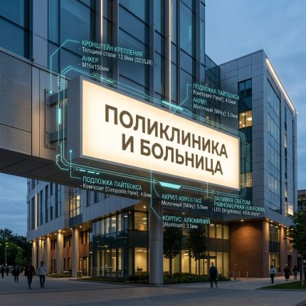 Световой короб (лайтбокс) для поликлиники и больницы