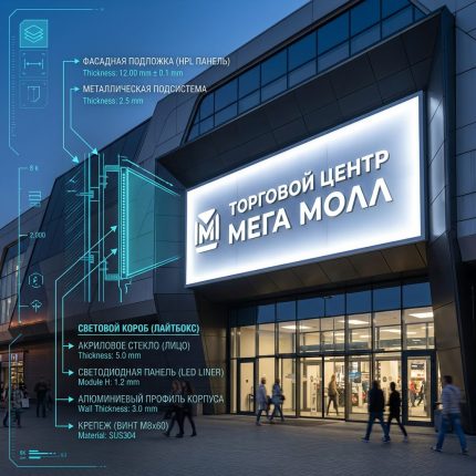 Световой короб (лайтбокс) для торгового центра