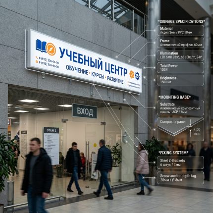 Световой короб (лайтбокс) для учебного центра