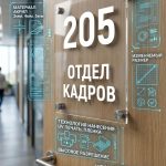 Кабинетная табличка из оргстекла (на дистанционных держателях)