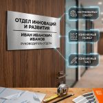 Кабинетная табличка из нержавеющей стали