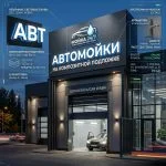 Вывеска для автомойки на композитной подложке