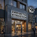 Вывеска для химчистки и прачечной на композитной подложке