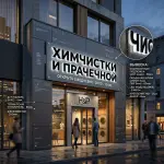 Вывеска для химчистки и прачечной на композитной подложке