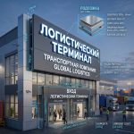 Вывеска для логистического терминала на композитной подложке