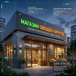 Вывеска для магазина овощей и фруктов на композитной подложке
