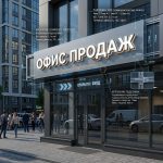 Вывеска для офиса продаж на композитной подложке