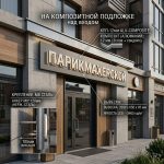 Вывеска для парикмахерской на композитной подложке