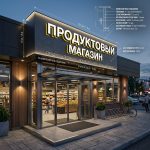 Вывеска для продуктового магазина на композитной подложке