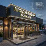 Вывеска для продуктового магазина на композитной подложке