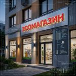 Вывеска для зоомагазина на композитной подложке