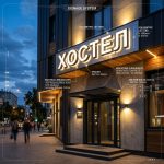 Вывеска «Хостел» — Объемные световые буквы