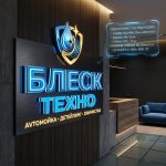 Интерьерная вывеска для автомойки с подсветкой