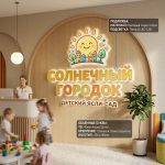 Интерьерная вывеска для детского сада с подсветкой
