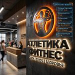 Интерьерная вывеска для фитнес-клуба с подсветкой