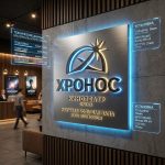 Интерьерная вывеска для кинотеатра с подсветкой