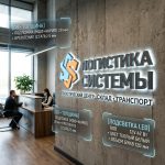 Интерьерная вывеска для логистического терминала с подсветкой
