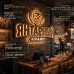 Интерьерная вывеска для магазина разливного пива с подсветкой