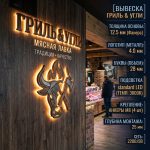 Интерьерная вывеска для мясной лавки с подсветкой