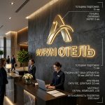 Интерьерная вывеска для отеля с подсветкой