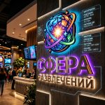 Интерьерная вывеска для развлекательного центра с подсветкой