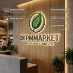 Интерьерная вывеска для рынка с подсветкой