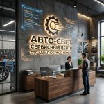Интерьерная вывеска для СТО с подсветкой