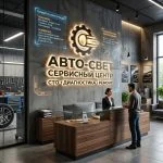 Интерьерная вывеска для СТО с подсветкой