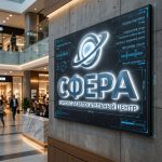 Интерьерная вывеска для торгового центра с подсветкой