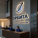 Интерьерная вывеска для университета с подсветкой
