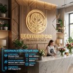Интерьерная вывеска Цветы с подсветкой