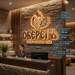 Объемный логотип вывеска для бани и сауны с подсветкой