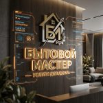 Объемный логотип вывеска для дома быта с подсветкой