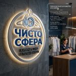 Объемный логотип вывеска для химчистки и прачечной с подсветкой