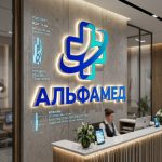 Объемный логотип вывеска для медицинской клиники с подсветкой