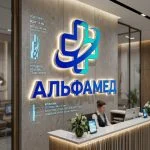 Объемный логотип вывеска для медицинской клиники с подсветкой