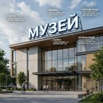 Световая крышная установка (вывеска) для музея