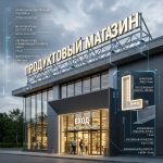 Световая крышная установка (вывеска) для продуктового магазина