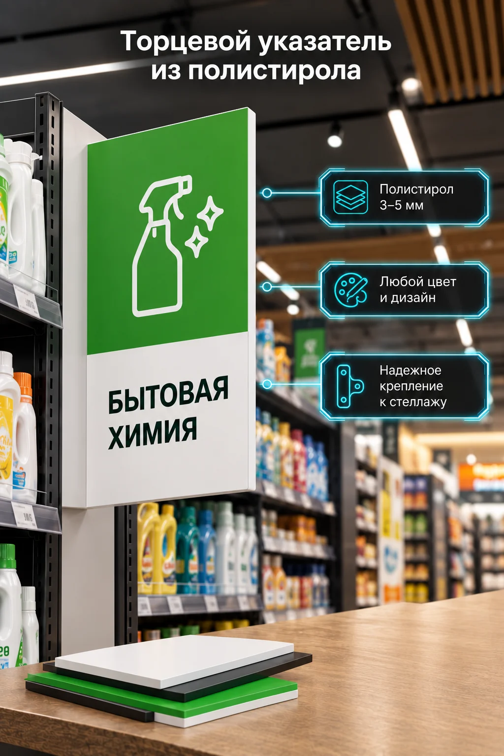 торцевой Г Торцевой указатель из полистирола (Цельногнутый / Г-образный) — изображение 1