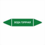 Маркер-стрелка на трубу «ВОДА ГОРЯЧАЯ» (Зеленый)