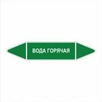 Маркер-стрелка на трубу «ВОДА ГОРЯЧАЯ» (Зеленый)