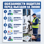 Стенд «Обязанности водителя перед выездом на линию»
