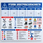 Информационный стенд «Уголок электробезопасности» с карманами