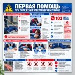 Стенд «Первая помощь при поражении электрическим током»