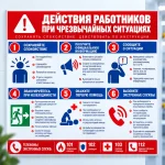 Стенд-инструкция «Действия работников при чрезвычайных ситуациях»