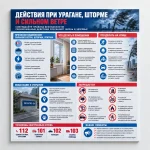 Стенд «Действия при урагане, шторме и сильном ветре»