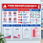 Информационный стенд «Уголок пожарной безопасности» с карманами