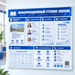 Информационный уголок школы с карманами