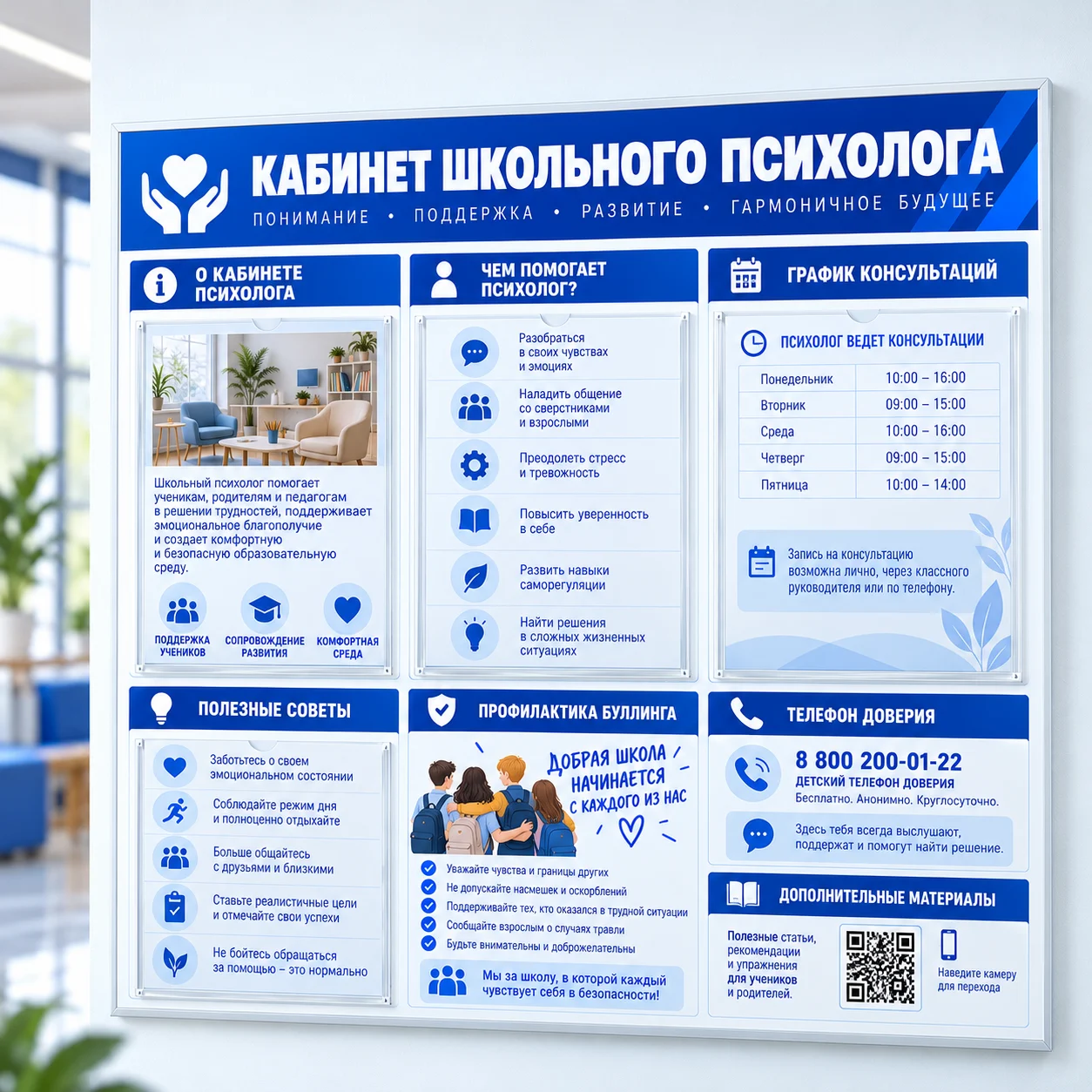 BSD-SCH-007 Информационный стенд «Кабинет школьного психолога» — изображение 1
